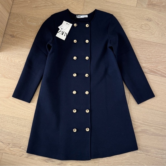 Zara Navy Blue Heavy Knit Dress - Picture 4 of 5